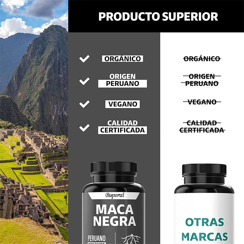 Maca negra: equilibra los hormonas, mejora el estado de ánimo, lucha contra la fatiga, reduce el estrés y aumenta la resistencia y la concentración