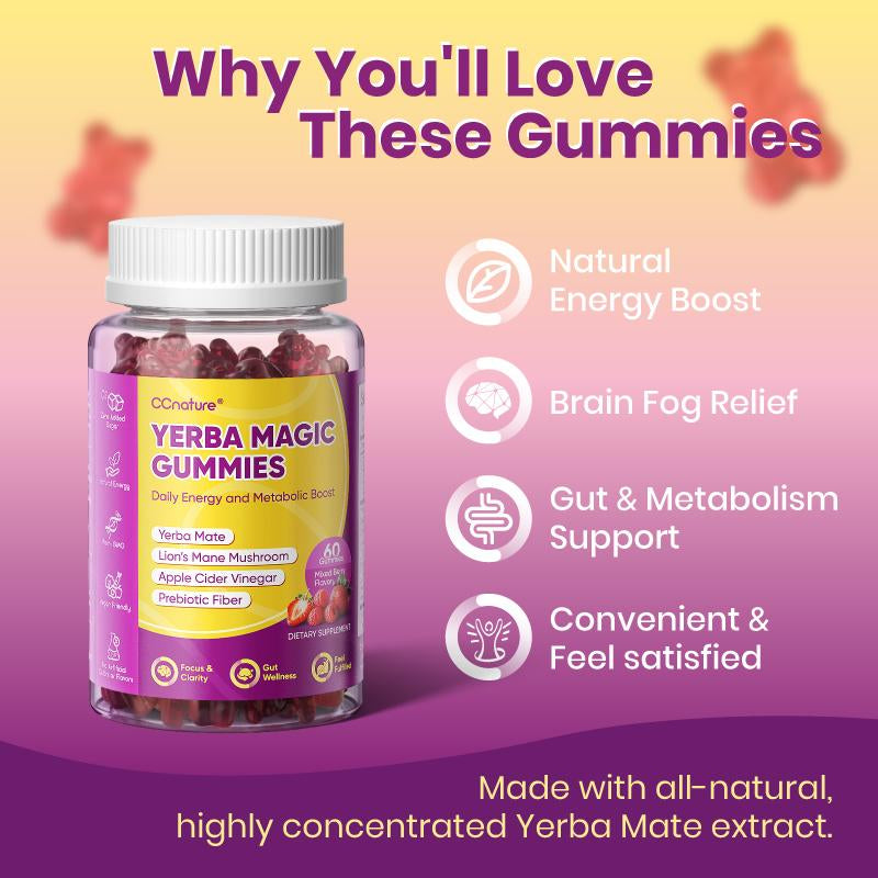 Berry Gummies para la concentración intestinal y la energía Con Antioxidante vegano-Rico en Cortisol-Hecho en USA - Suplemento