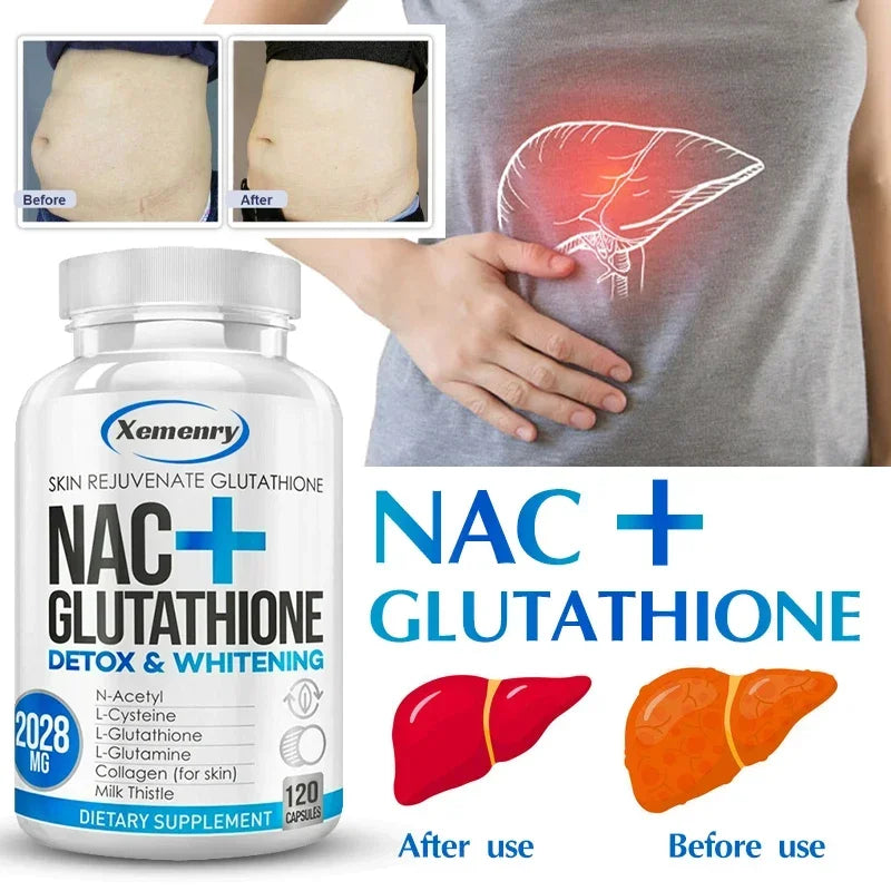 Apoyo renal y hepático con extracto de cardo mariano - Cápsulas desintoxicantes y reparadoras, suplementos premium de cápsulas de NAC