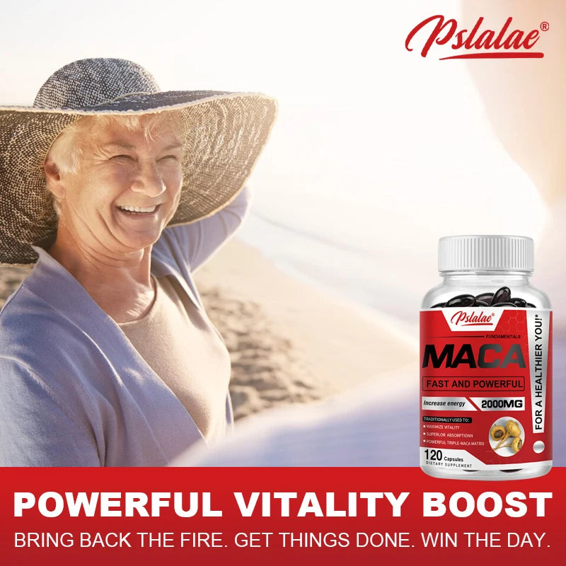 Maca Root Capsules for Men and Women to Maximize Vitality and Performance Made with Black Maca, Red Maca and Yellow Maca Powders