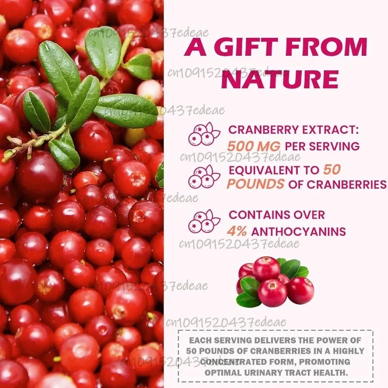 23-In-1 Kidney Cleansing 50:1 Cranberry Extract Kidney and Urinary Health Herbal Formula 60 Capsules