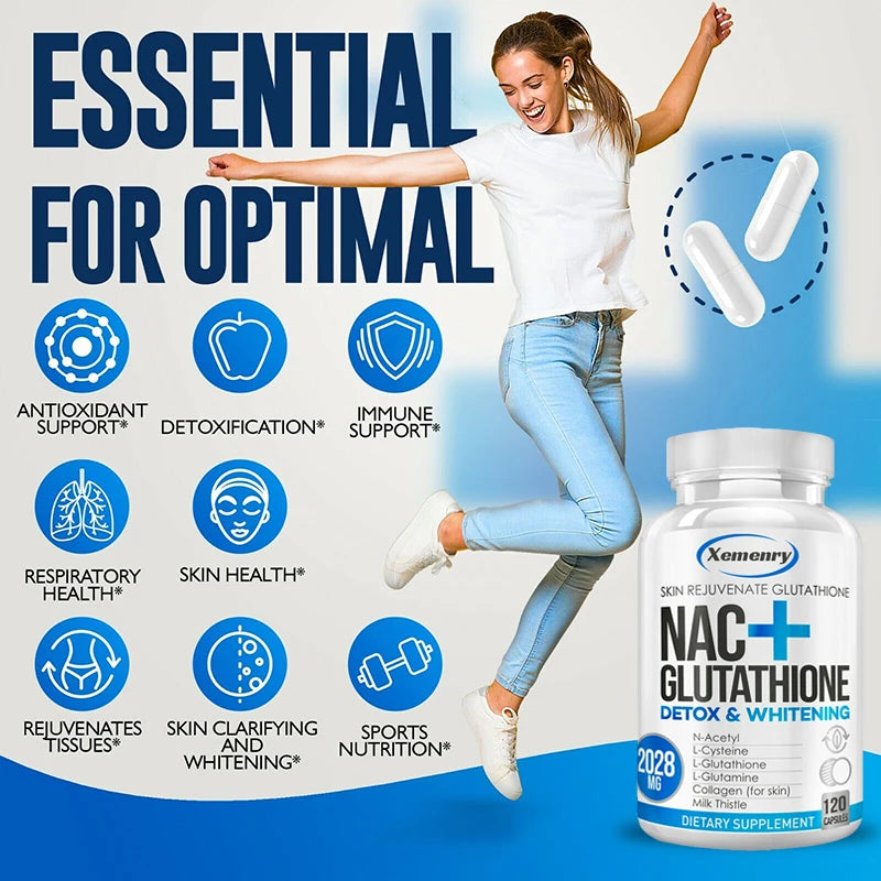 Apoyo renal y hepático con extracto de cardo mariano - Cápsulas desintoxicantes y reparadoras, suplementos premium de cápsulas de NAC