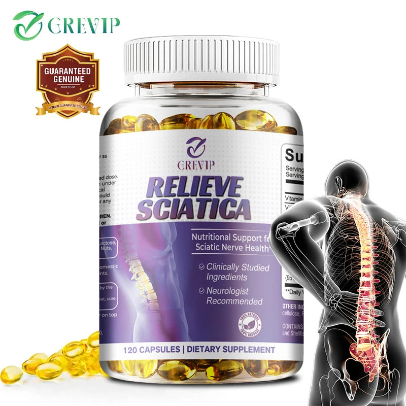 Cápsulas para el alivio del nervio ciático - Vitamina de ácido alfa lipoico - Alivia la ciática y favorece la salud del sistema nervioso y las articulaciones