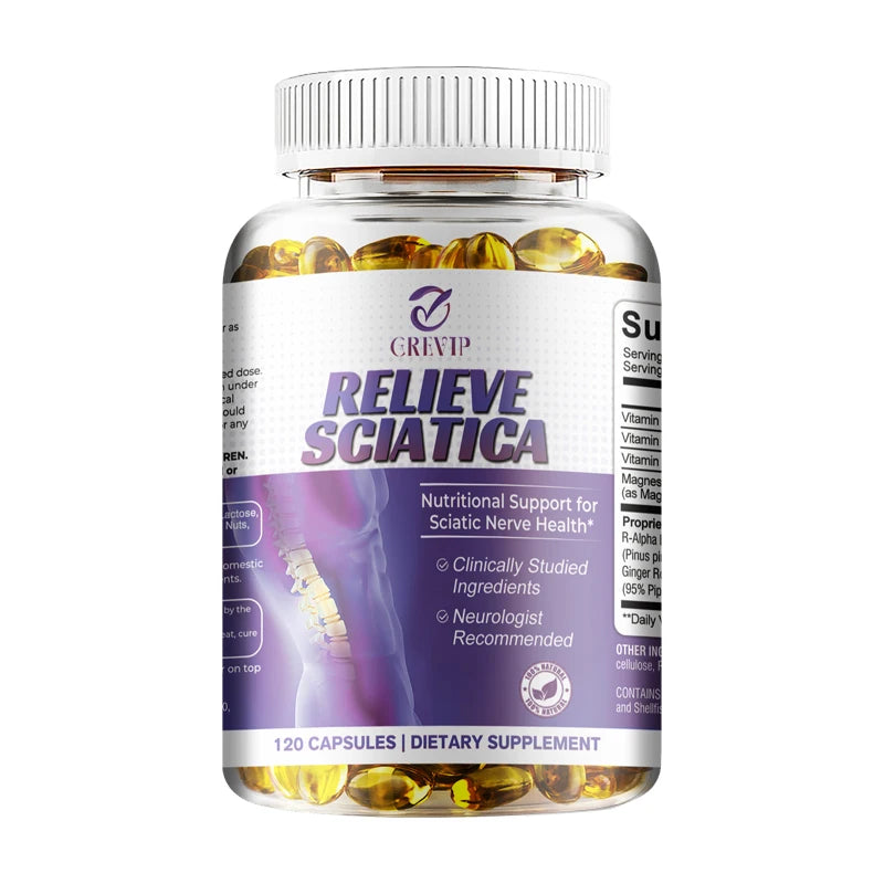 Cápsulas para el alivio del nervio ciático - Vitamina de ácido alfa lipoico - Alivia la ciática y favorece la salud del sistema nervioso y las articulaciones