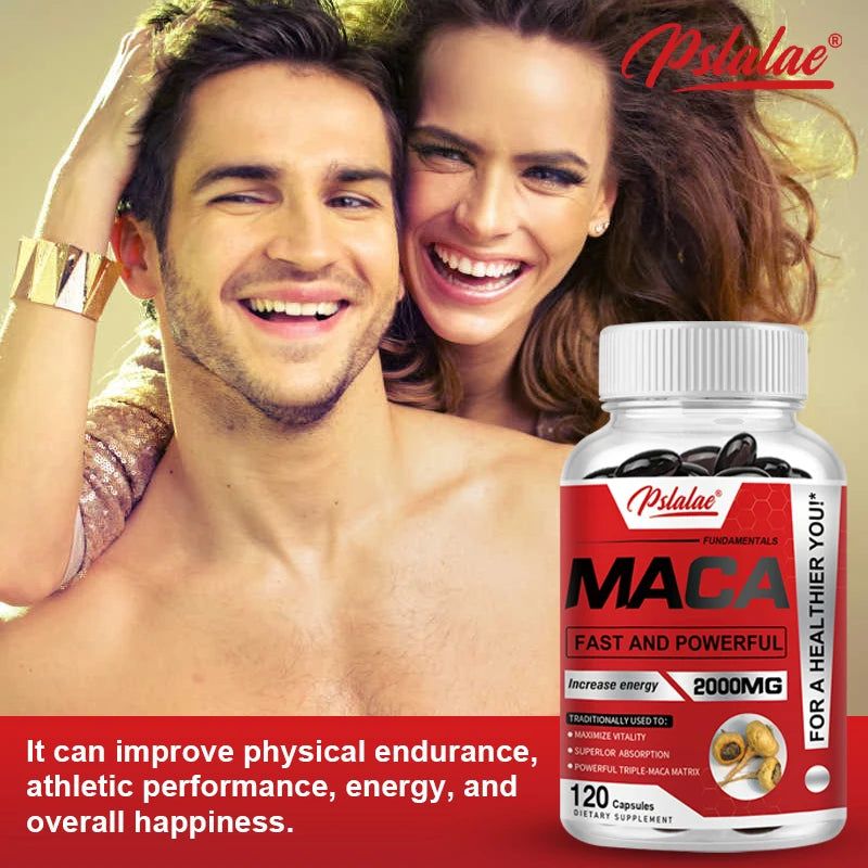 Maca Root Capsules for Men and Women to Maximize Vitality and Performance Made with Black Maca, Red Maca and Yellow Maca Powders