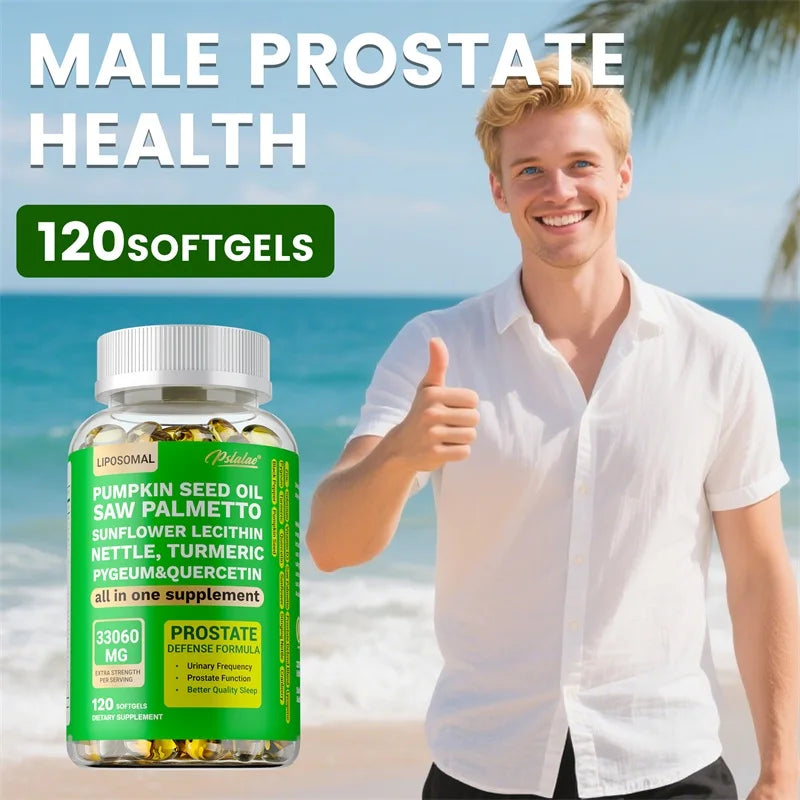 Apoyo prostático para hombres adultos: reduce las visitas al baño, mejora el sueño, controla la vejiga, alivia la caída del cabello y promueve su crecimiento.
