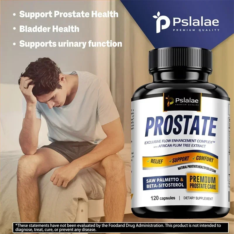 Suplementos para la próstata: contiene saw palmetto para favorecer la salud de la próstata y la función urinaria, aliviar la vejiga y reforzar el sistema inmunitario.