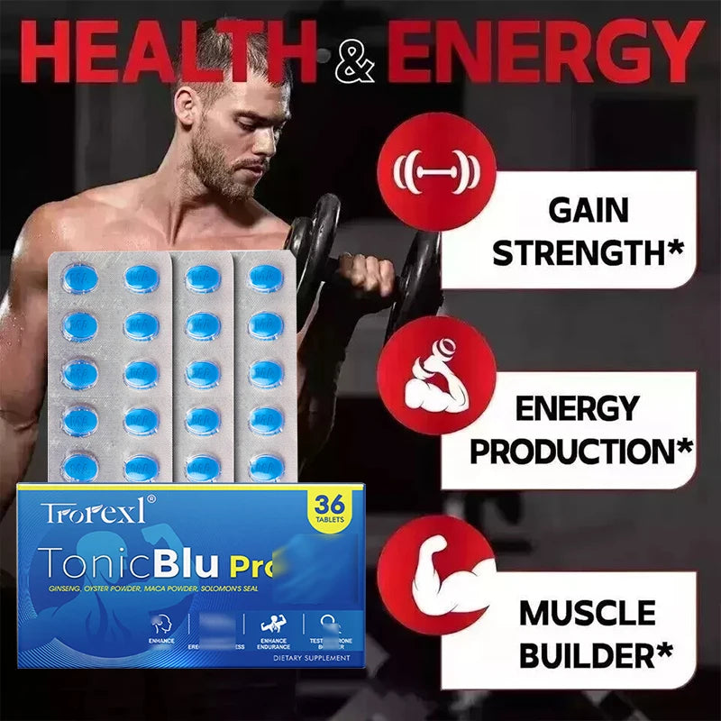 Pastillas azules naturales de ostra y ginseng: suplemento para mejorar la masculinidad, que favorecen la energía y la resistencia (36-360 comprimidos)
