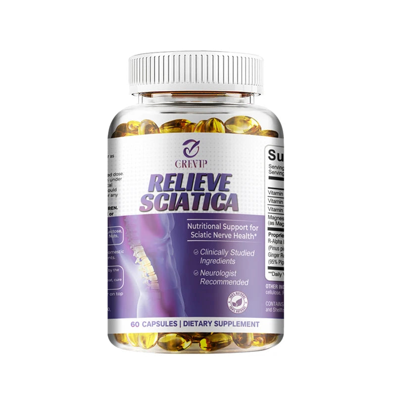 Cápsulas para el alivio del nervio ciático - Vitamina de ácido alfa lipoico - Alivia la ciática y favorece la salud del sistema nervioso y las articulaciones