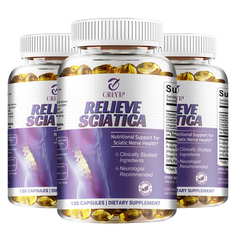 Cápsulas para el alivio del nervio ciático - Vitamina de ácido alfa lipoico - Alivia la ciática y favorece la salud del sistema nervioso y las articulaciones