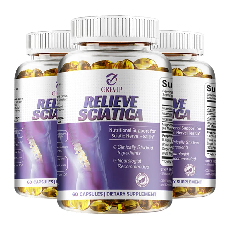 Cápsulas para el alivio del nervio ciático - Vitamina de ácido alfa lipoico - Alivia la ciática y favorece la salud del sistema nervioso y las articulaciones