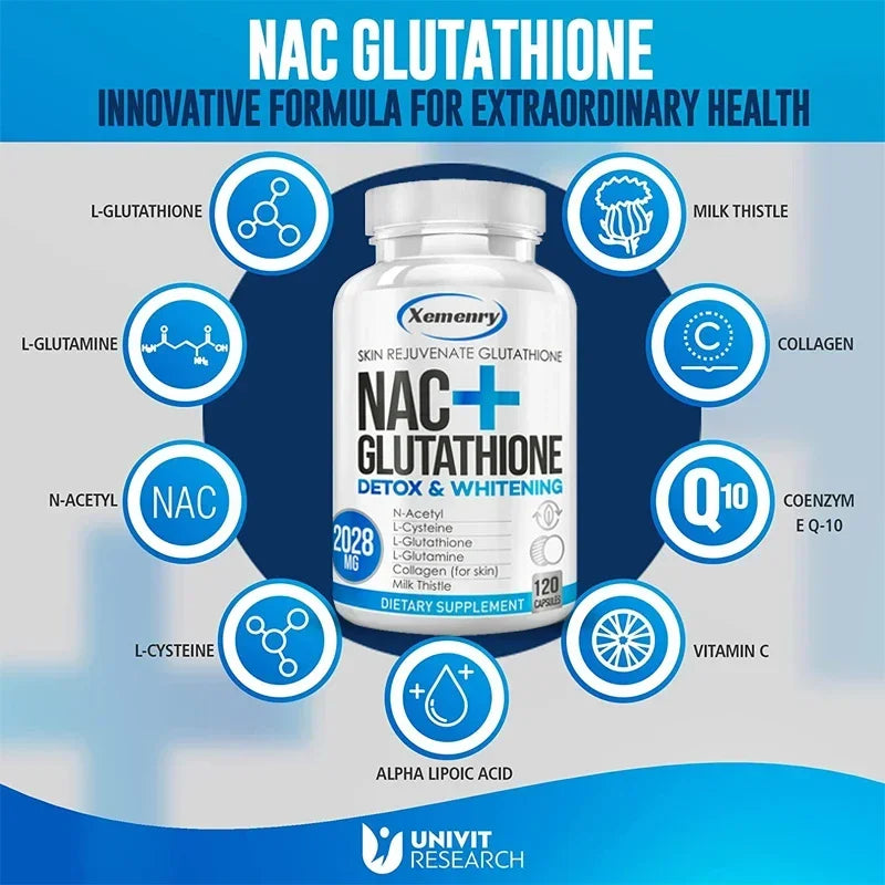 Apoyo renal y hepático con extracto de cardo mariano - Cápsulas desintoxicantes y reparadoras, suplementos premium de cápsulas de NAC