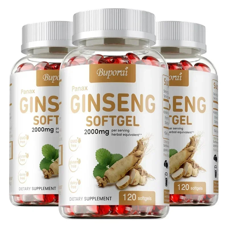 Cápsulas de ginseng Panax rojo: para inmunidad, energía, fatiga y alivio del estrés y enfoque mental