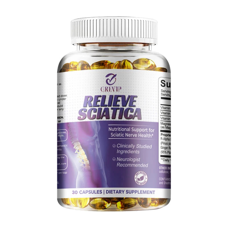 Cápsulas para el alivio del nervio ciático - Vitamina de ácido alfa lipoico - Alivia la ciática y favorece la salud del sistema nervioso y las articulaciones
