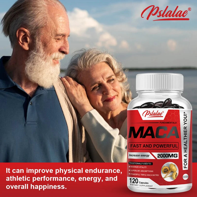 Maca Root Capsules for Men and Women to Maximize Vitality and Performance Made with Black Maca, Red Maca and Yellow Maca Powders