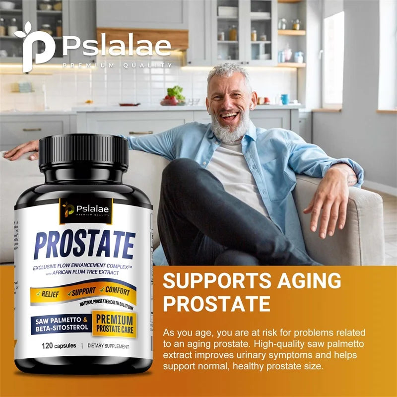 Suplementos para la próstata: contiene saw palmetto para favorecer la salud de la próstata y la función urinaria, aliviar la vejiga y reforzar el sistema inmunitario.