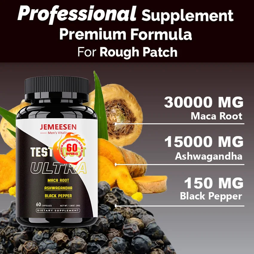 Los mejores suplementos masculinos con maca, Ashandha, pimiento negro, mejora masculina, soporte de energía y resistencia, regalos navideños
