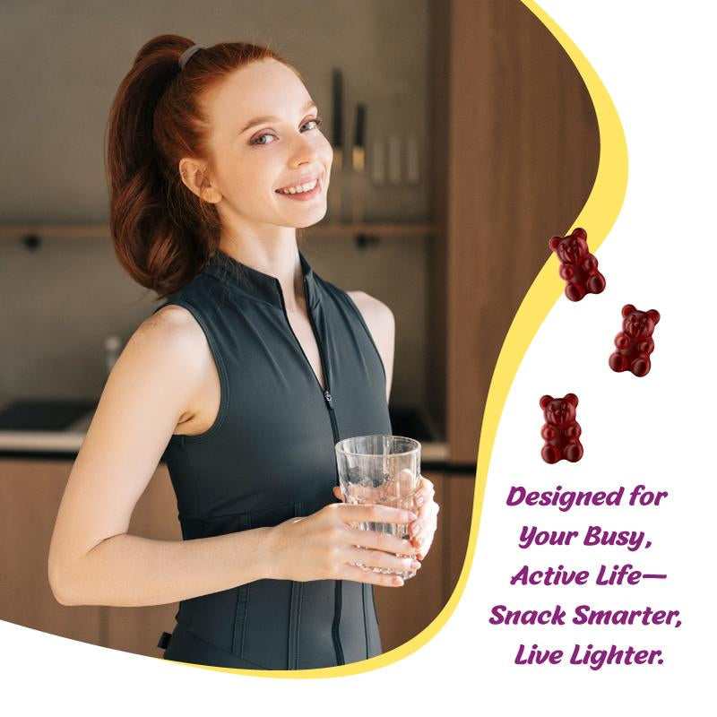Berry Gummies para la concentración intestinal y la energía Con Antioxidante vegano-Rico en Cortisol-Hecho en USA - Suplemento