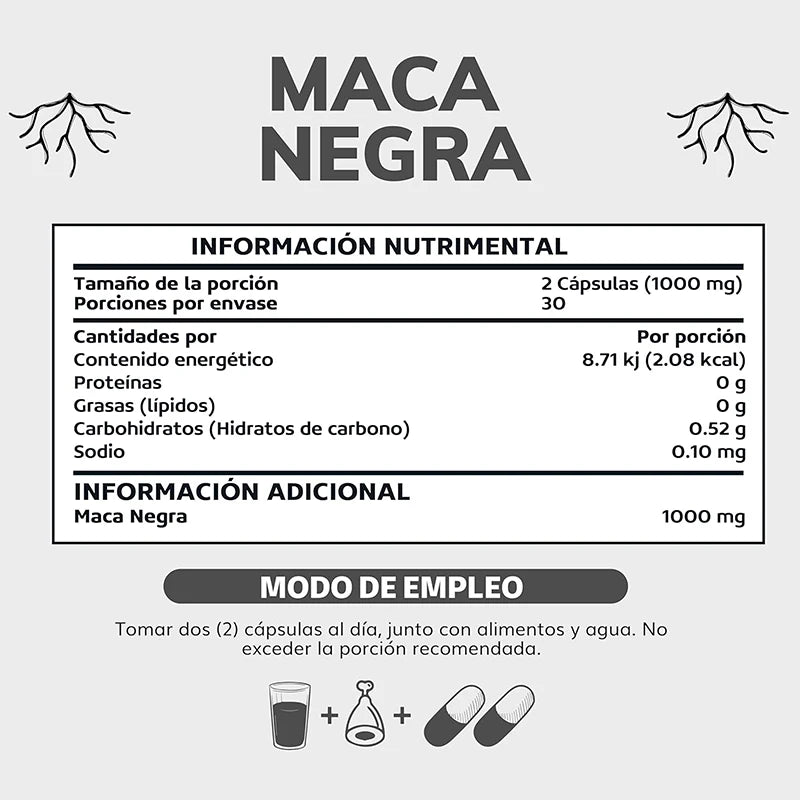 Maca negra: equilibra los hormonas, mejora el estado de ánimo, lucha contra la fatiga, reduce el estrés y aumenta la resistencia y la concentración