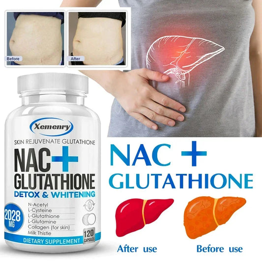 Apoyo renal y hepático con extracto de cardo mariano - Cápsulas desintoxicantes y reparadoras, suplementos premium de cápsulas de NAC