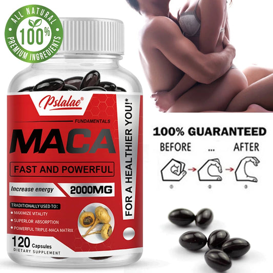 Maca Root Capsules for Men and Women to Maximize Vitality and Performance Made with Black Maca, Red Maca and Yellow Maca Powders