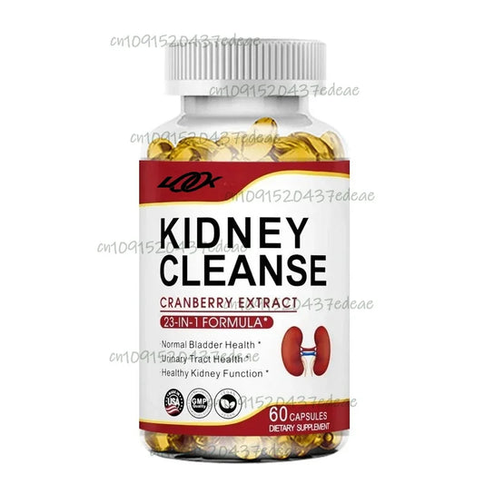 23-In-1 Kidney Cleansing 50:1 Cranberry Extract Kidney and Urinary Health Herbal Formula 60 Capsules