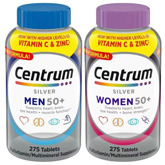 Centrum-tabletas de plata Shancun para hombres y mujeres de 50 años, 200/275 cápsulas, vitamina VC compleja, en los Estados Unidos
